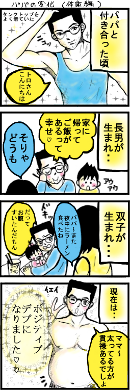 子供が生まれてポジティブデブになったパパ